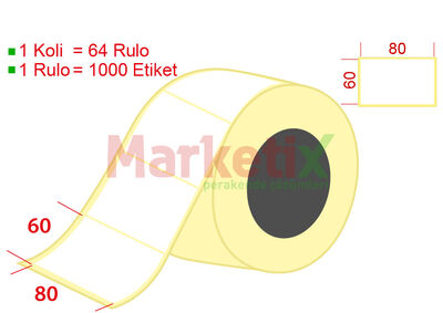 80x60 mm Barkod Etiketi Baskısız