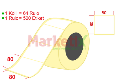 80x80 mm Kuşe Ürün Barkod Etiketi / Baskısız