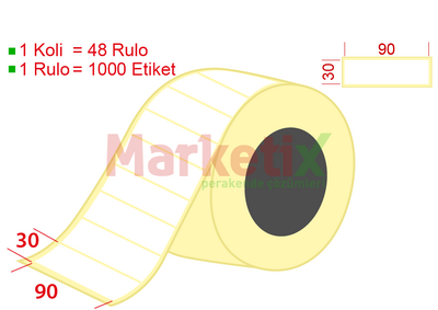 90x30 mm Kuşe Ürün Barkod Etiketi / Baskısız