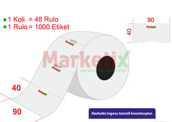 Marketix - 90x40 mm Karton Raf Etiketi Baskılı