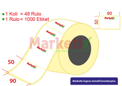 90x50 mm Kuşe Ürün Barkod Etiketi / Baskılı