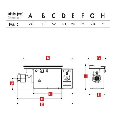 PKM 12 Ø 72 Kıyma Makinası