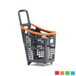 Marketix - Black Roll Tekerlekli Alışveriş Sepeti 65 Litre