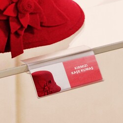 Cam Raf Etiketlik / Şeffaf / h:40 mm - 4