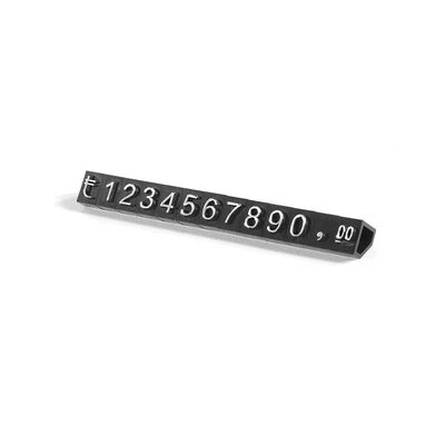 Gümüş Kabartma Vitrin Etiketi 9 mm