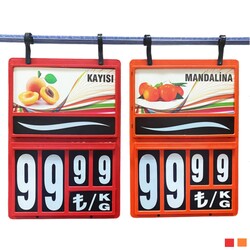 Manav Askılı Fiyat Kaseti / 4 Hane - 4