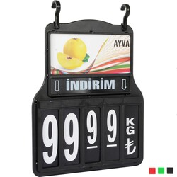 Manav Askılı Fiyat Kaseti / 4 Hane - 2