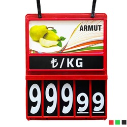 Manav Askılı Fiyat Kaseti / 5 Hane - 5