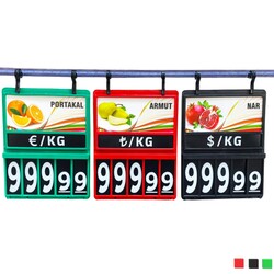Manav Askılı Fiyat Kaseti / 5 Hane - 12