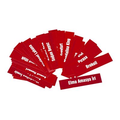 Manav Etiketi Yazı Takımı 15x21 cm 30'lu Paket Kırmızı