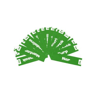 Manav Etiketi Yazı Takımı 16x16 cm 30'lu Paket Yeşil