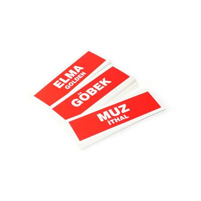 Manav Etiketi Yazı Takımı 30x21 cm 30'lu Paket Kırmızı