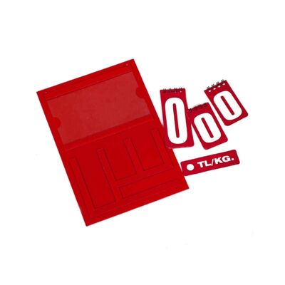 Resimli Manav Etiketi Mini Çift Taraflı 16x24 cm Kırmızı
