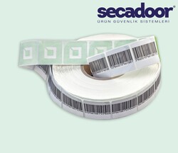 Secadoor - Kağıt Alarm Etiketi Barkodlu / 30x30 mm / 1000'li Rulo