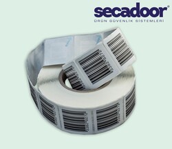 Secadoor - Kağıt Alarm Etiketi Barkodlu / 50x50 mm / 1000'li Rulo