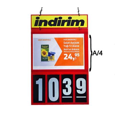 Tavan İndirim Panosu / 4 Hane