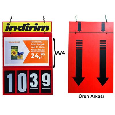 Tavan İndirim Panosu / 4 Hane