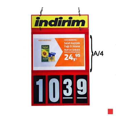Tavan İndirim Panosu / 4 Hane