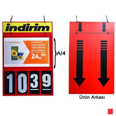 Tavan İndirim Panosu / 4 Hane